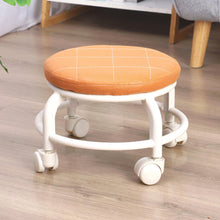 Roller Seat Stool Low Height Rolling  Plastic  Stool Multifunctional Small Household Movable Mini Stool Pulley Wheel Stool for Garage Home Library (1 Pc)